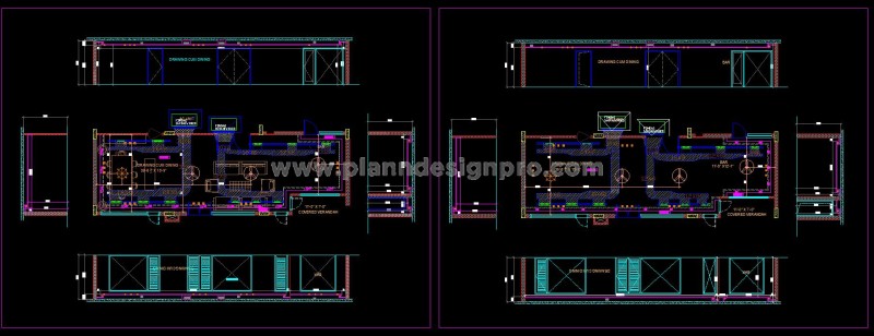 Residential RCP Design CAD Drawing-Cum-Dining Ceiling Plan